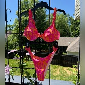 Vibrant Pink and Orange Bikini Set